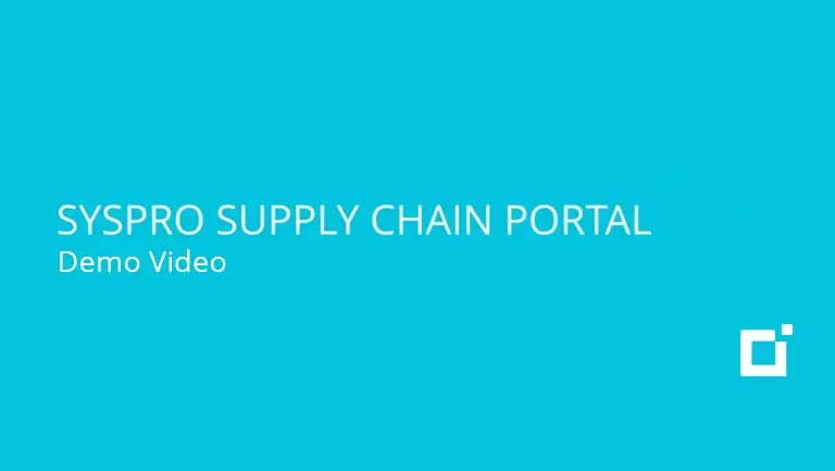 Supply Chain Management Demo Video - SYSPRO ERP Software
